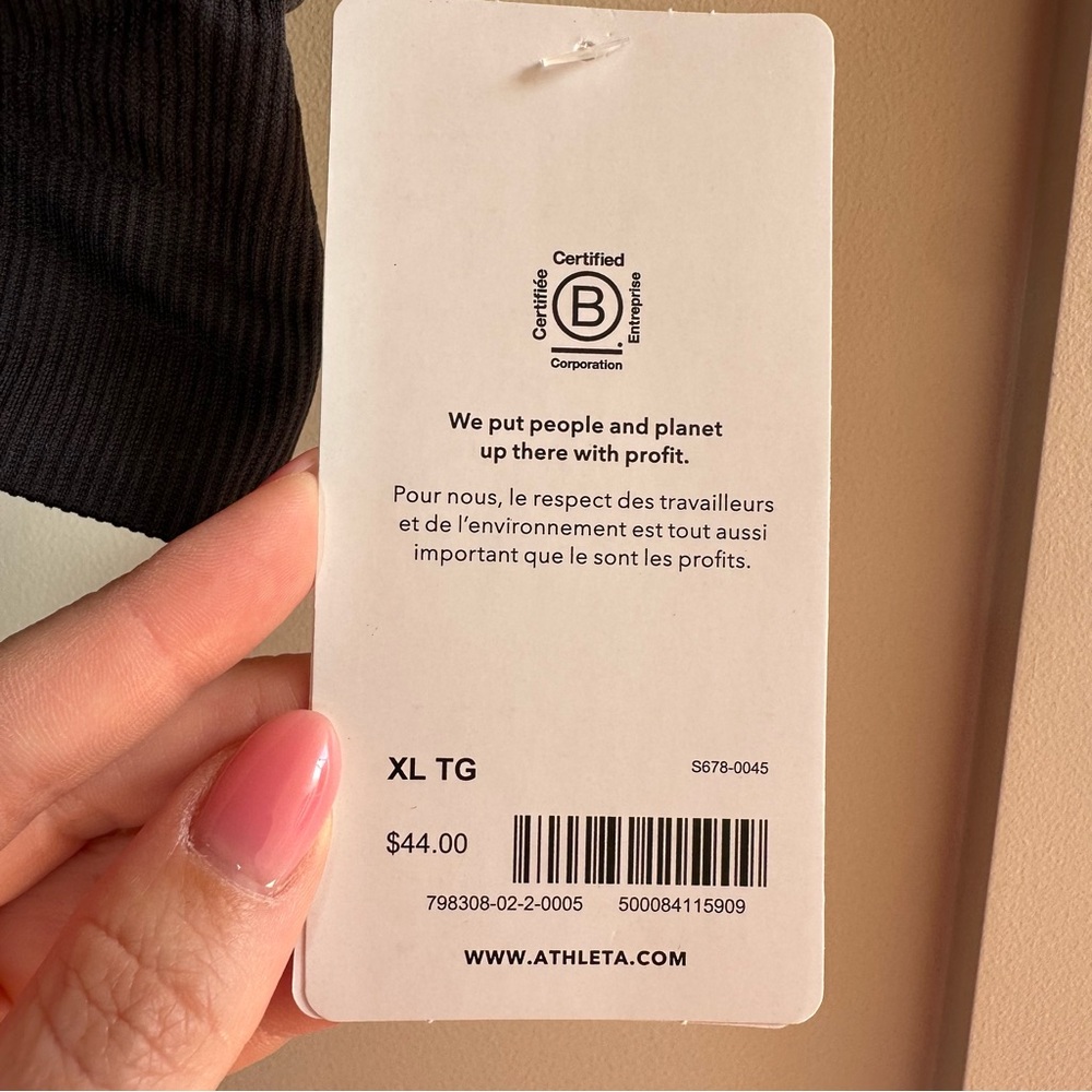 NWT Athleta XL D-DD Aurora Black Ribbed Scoop Sports Bra cross back new support - Picture 10 of 12